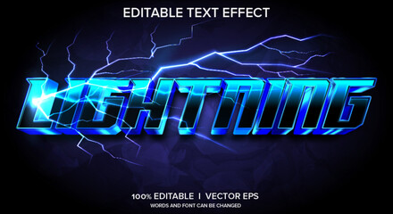 lightning 3d vector text effect with modern style design