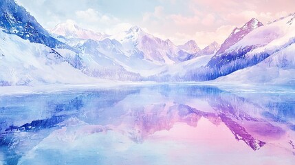 Poster - A surreal watercolor aurora borealis