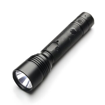 LED flashlight on white background