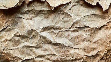 Poster - Abstract and tactile background crafted from crumpled brown paper