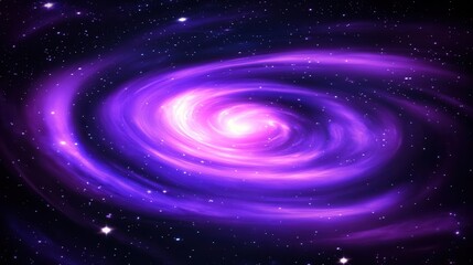 Wall Mural - mesmerizing deep space nebula with swirling violet clouds and glowing celestial bodies, illuminated by distant stars, creating a dreamlike cosmic atmosphere