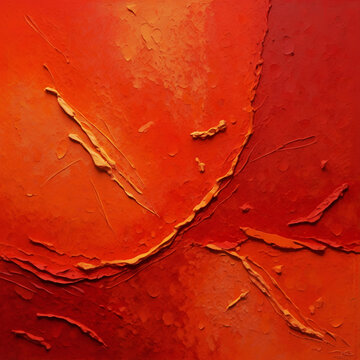 Abstract composition with warm colors depicting energy and movement in a textured background.