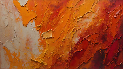 Poster - Abstract composition with warm colors depicting energy and movement in a textured background.