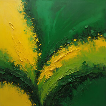 Abstract composition with warm colors depicting energy and movement in a textured background.