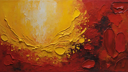 Poster - Abstract composition with warm colors depicting energy and movement in a textured background.