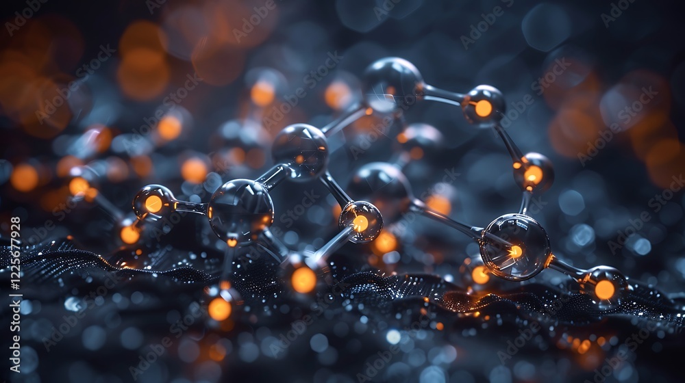 Hydrogen H2 Gas Molecule in Low Poly Wireframe Concept, Representing a ...