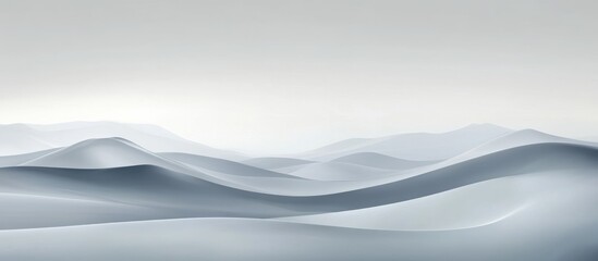 Poster - serene gray desert landscape with soft undulating hills and ample space for text or branding