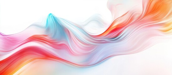 Canvas Print - Abstract Wavy White Background with Colorful Swirls Ideal for Text Overlay and Creative Projects