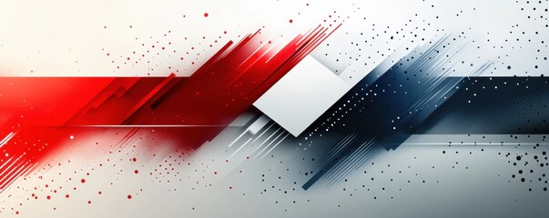 Poster - abstract geometric design with modern red and blue corporate elements