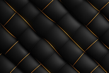 Poster - Textured black surface with golden seams creating a modern design pattern