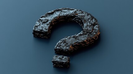 Wall Mural - Stone question mark, dark background, uncertainty concept