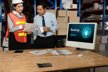 Poster - backup storage data internet technology business concept. database storage cloud technology file dat