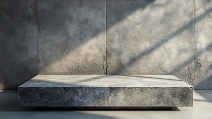 Leinwandbilder - Modern Concrete Platform Minimalist Studio Background Design 3d grey wall grey empty style light    