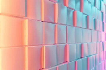 Aufkleber - Modern and stylish geometric pattern of iridescent squares on abstract wall background