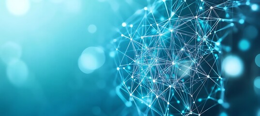 Poster - A business concept illustration featuring interconnected networks and space for text