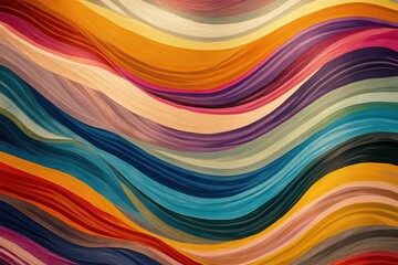 Poster - Flowing multi-colored liquid design pattern with decorative wave shapes for modern decor and fashion use