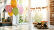 © Kateryna - Bright Kitchen with Colorful Balloons and Birthday Decor