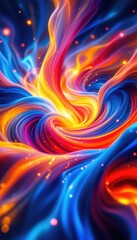 Poster - Vibrant swirling abstract art with dynamic colors and light