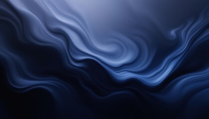 Poster - Abstract blue wave pattern with smooth flowing lines and gradients