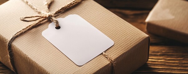 Poster - Brown paper package tied up with string waiting for its owner