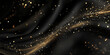 © TiA - Glittering gold particles on black flowing fabric background