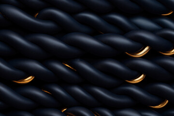 Poster - Textured twisted rope with golden accents creating an intriguing visual effect