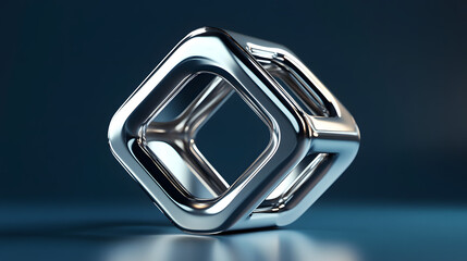 Fototapete - 
Abstract futuristic metal cube. Science fiction block design. 3D rendering


