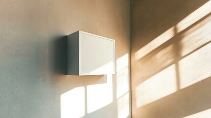 Poster - Empty White Poster Frame on a Soft Beige Wall Invites Creativity and Inspiration for Design