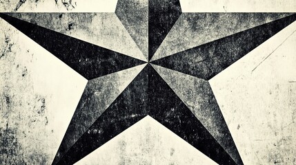 Poster - Bold Geometric Star Design Symbolizing Military Rank and Honor on a Light Neutral Backdrop