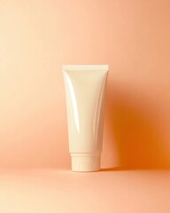 Poster - Minimalist Cosmetic Tube Embracing Simplicity on a Soft Pastel Backdrop for Brand Creativity