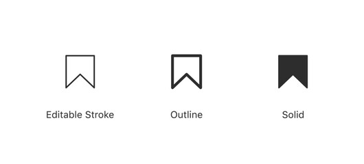 Poster - save icon bookmark symbol in editable stroke, outline, filled, solid styles
