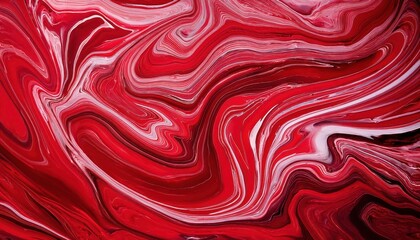 Poster - Vibrant Red Marble Pattern Texture Abstract Background Artwork Showcasing a CloseUp Detail of Colorful Swirls and Intricate Designs, Perfect for Modern Interior Decor or Graphic Design Projects.