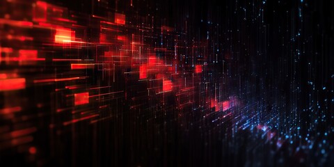 Poster - digital background perfect for tech processes, neural networks, artificial intelligence, data transf