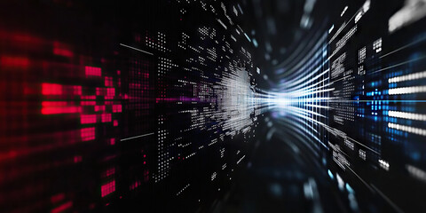 Poster - digital background perfect for tech processes, neural networks, artificial intelligence, data transf