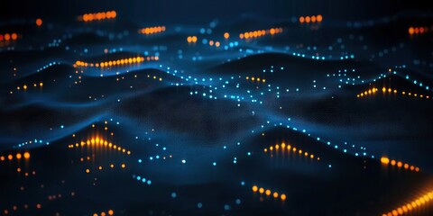 Poster - digital background perfect for tech processes, neural networks, artificial intelligence, data transf