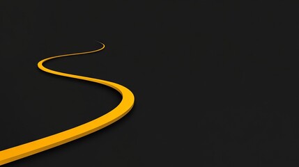 Poster - Black abstract backround with yellow curve line for backdrop or presentation