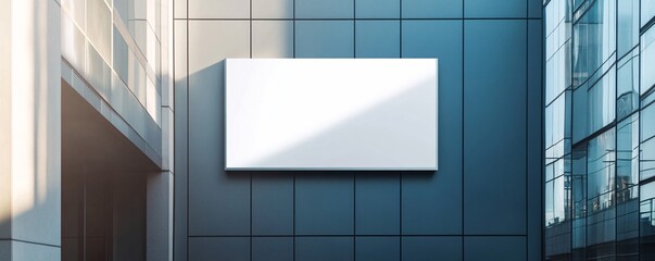 Aufkleber - Blank billboard hanging on modern building facade, mockup