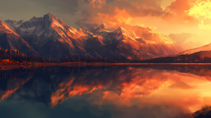 Wall Mural - serene lake reflects