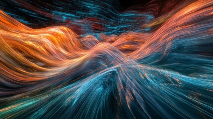 Poster - digital data flow vector background. big data technology lines. 5g wireless data transmission. high 
