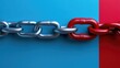 © VisionaryVibe - Chain link with contrasting blue and red colors on background