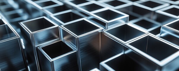 Aufkleber - Abstract background showing metallic cubes forming modern pattern