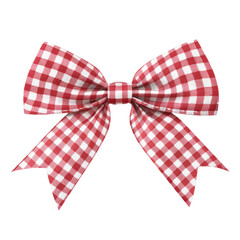 Wall Mural - Red and white gingham bow 