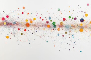 Connected colored dots form a complex network.