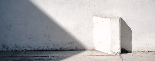 Aufkleber - Sunlight creating strong shadow on white wall
