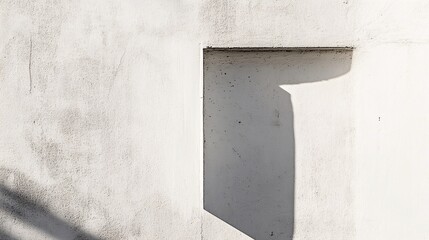 Aufkleber - Sunlight creating geometric shadow on white concrete wall