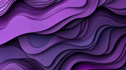 Poster - Layers of textured purple paper create a dramatic abstract background design with smooth curves and waves