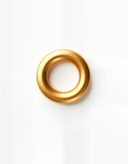 Poster - Golden grommet isolated on white background. Round design element perfect for various interior decor applications. Elegant decorative item suitable for posters, banners, curtains window treatments.