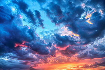 Wall Mural - beautiful sunset in the clouds. generative ai