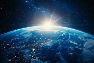 Wall Mural - dawn over the globe. generative ai