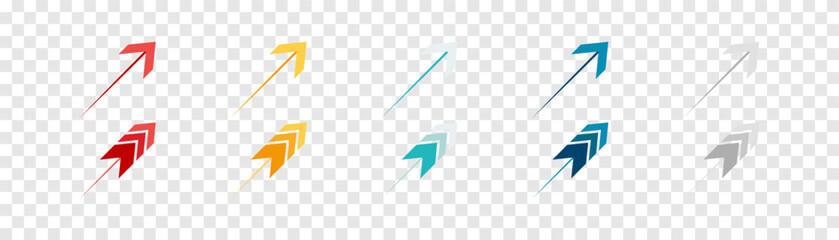 Wall Mural - arrow icon set. colored arrow symbols. arrow of different types. arrow isolated vector graphic eleme